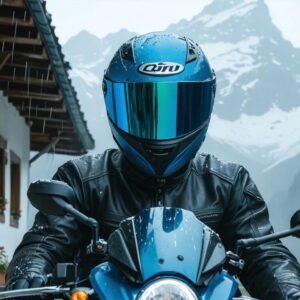 lluvia y frío en los Alpes en moto