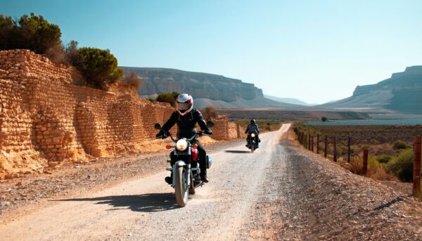 Grupo de motoristas viajando por Marruecos
