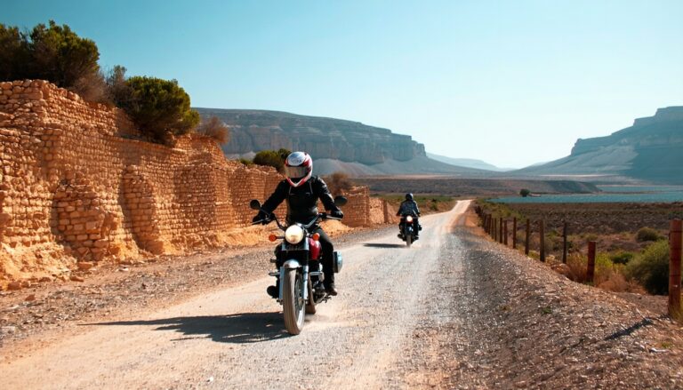 Grupo de motoristas viajando por Marruecos
